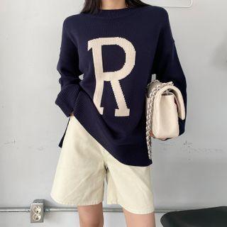 Dip-back Letter-detail Sweater