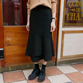 Layered-ruffle Long Mermaid Skirt
