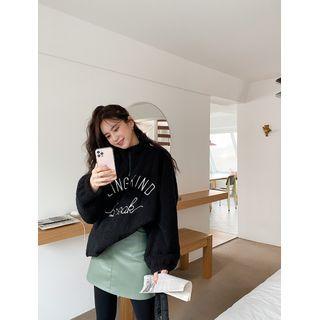 [plus Size] Letter Dumble Anorak Pullover