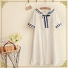 Short-sleeve Sailor-collar T-shirt Dress
