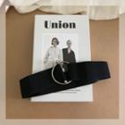 Round Buckle Belt Black - 62cm