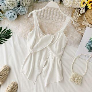 Asymmetric Hem Plain Sleeveless Top