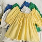Tie-neckline Ruffle-trim Loose Blouse