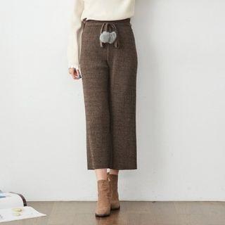 Pompom Drawcord Cropped Pants