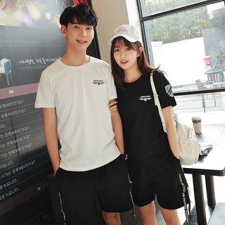 Couple Matching Short-sleeve Lettering T-shirt / Shorts