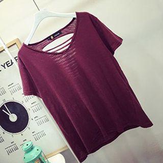 Cut Out Back Short-sleeve T-shirt