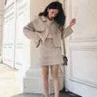 Buttoned Coat / A-line Mini Skirt / Pants