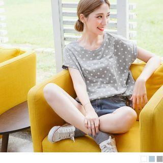 Extended Sleeve Star Print T-shirt
