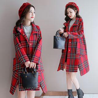 Plaid Single Breasted Coat