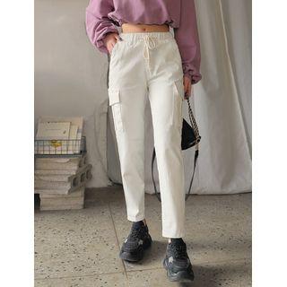 Plus Size Drawstring-waist Tapered Cargo Pants
