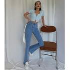 Slit-hem Boot-up Jeans