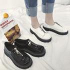 Zip-up Round-toe Oxford Shoes