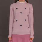 Mock-turtleneck Hearts Sweater