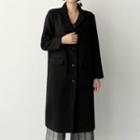 Single-breasted Wool Blend Long Coat (2 Designs)