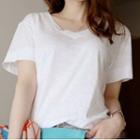 V-neck Bamboo Cotton Short-sleeve T-shirt