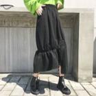 Drawstring Asymmetric Midi Skirt
