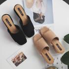 Faux-suede Block-heel Slide Sandals