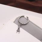 Rabbit Alloy Open Ring 1 Pr - Silver - One Size
