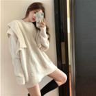 Plain Loose-fit Sweater Beige - One Size