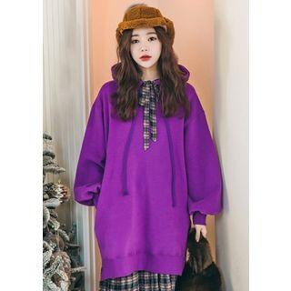 Dip-back Cotton Hoodie Dress
