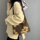 Furry Bear Print Shoulder Bag