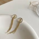 Rhinestone Fringe Dangle Earring 1 Pair - 925 Silver - Gold - One Size