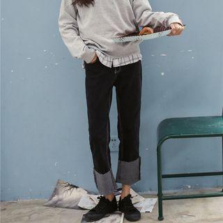 Roll Up Straight Leg Jeans