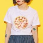Short-sleeve Pizza Print T-shirt