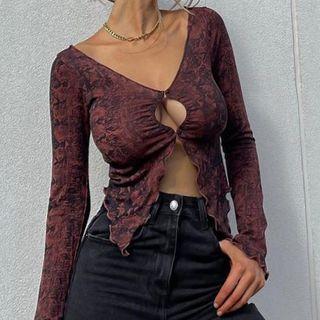 Long Sleeve Button Through Top