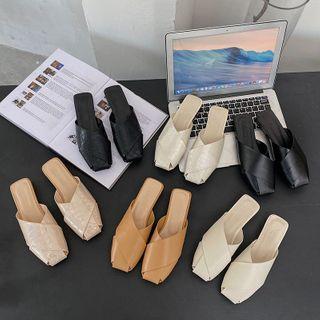 Plain Faux Leather Mules