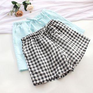 Patterned Wide-leg Lounge Shorts