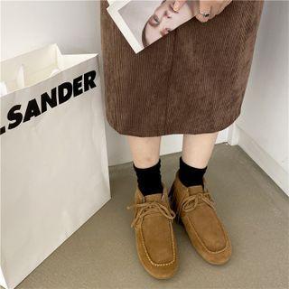 Fringed Ribbon Ankle Boots