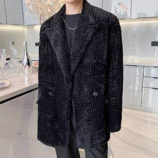 Double-breasted Faux-fur Blazer