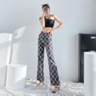 Argyle High-waist Boot-cut Pants
