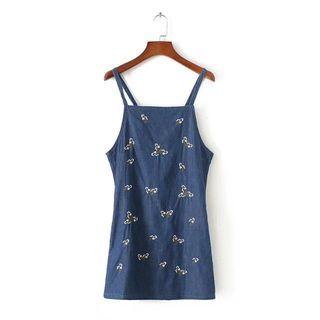 Sleeveless Embroidery Mini Dress
