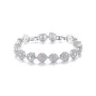 Fashion And Elegant Geometric Bracelet With Pink Cubic Zirconia Silver - One Size