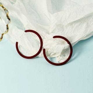 Chenille Open Hoop Earring 1 Pair - Hoop Earrings - Silver - One Size