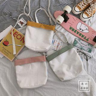 Canvas Color Block Roll Down Shoulder Bag Pink - One Size