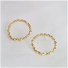 Alloy Circle Stud Earring 1 Pair - Gold - One Size