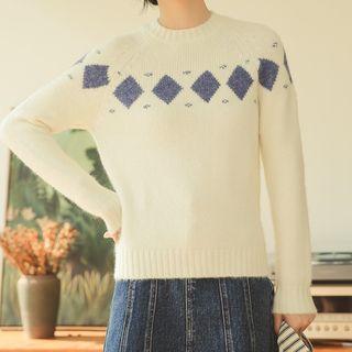 Rhombus Trim Sweater