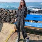 Long-sleeve Dotted Jumpsuit