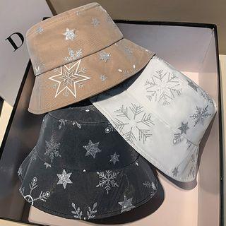 Snowflake Sequined Bucket Hat