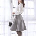 Tie-waist A-line Midi Skirt