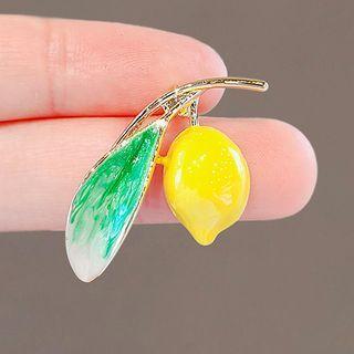 Lemon Alloy Brooch Ly2509 - Yellow & Green & Gold - One Size