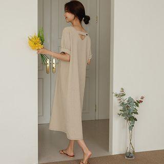 Tab-back Stitched Long Dress