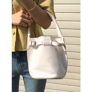 Snap-button Belted Bucket Bag