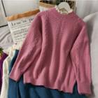 Lace-trim Loose-fit Sweater In 5 Colors