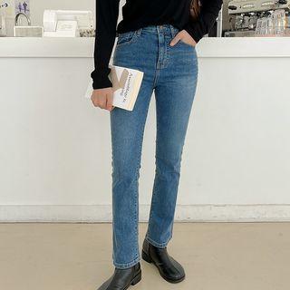 Plus Size Washed Straight-leg Jeans