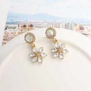 Flower Faux Crystal Drop Earring