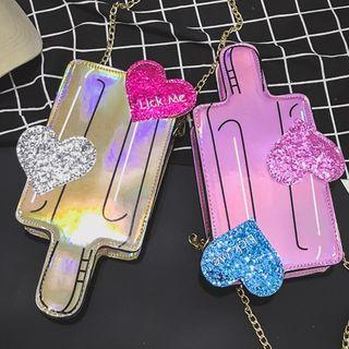 Chain Strap Ice Pop Faux Leather Crossbody Bag